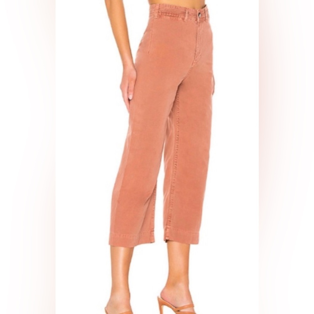Free People We the Free Patti Crop Cotton Wide Leg Cropped Pants in Rose Size 24